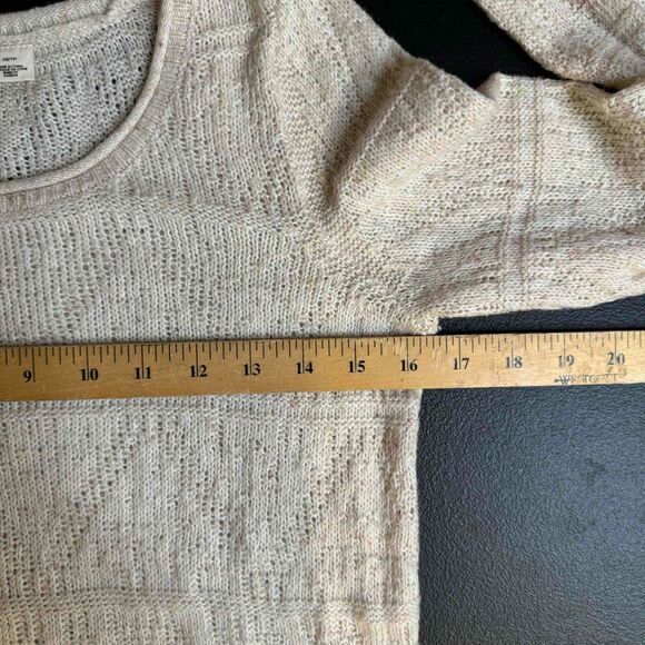 Moth Neutrals Fringe Trim Long Sleeve Pullover Sweater Womens XS - Picture 14 of 15